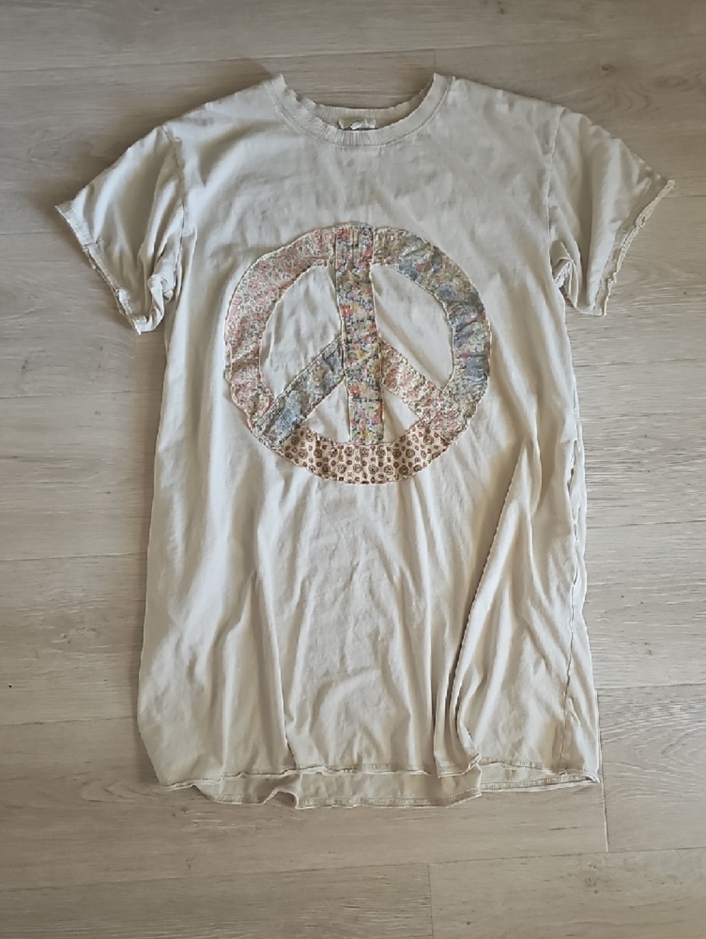 easel Cream Ribbed-Neck Tee - Picture 5 of 12